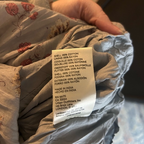 Free People Light Gray Floral Maxi Dress with Blue Border - Picture 11 of 11